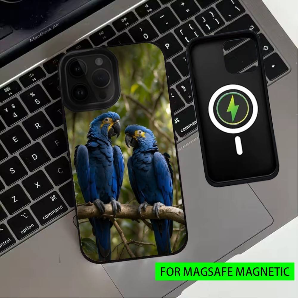 

Talking P-Parrot Phone Case For iPhone17,16,15,14,13,12,11 Plus,Pro Max Magnetic For Magsafe Wireless Charging iPhone13PRO
