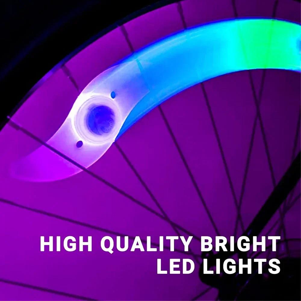 Bike Wheel Spoke Light Tire Lights 3 Modes LED Sweat-proof Bike Safety Warning Easy To Install Bicycle Accessories