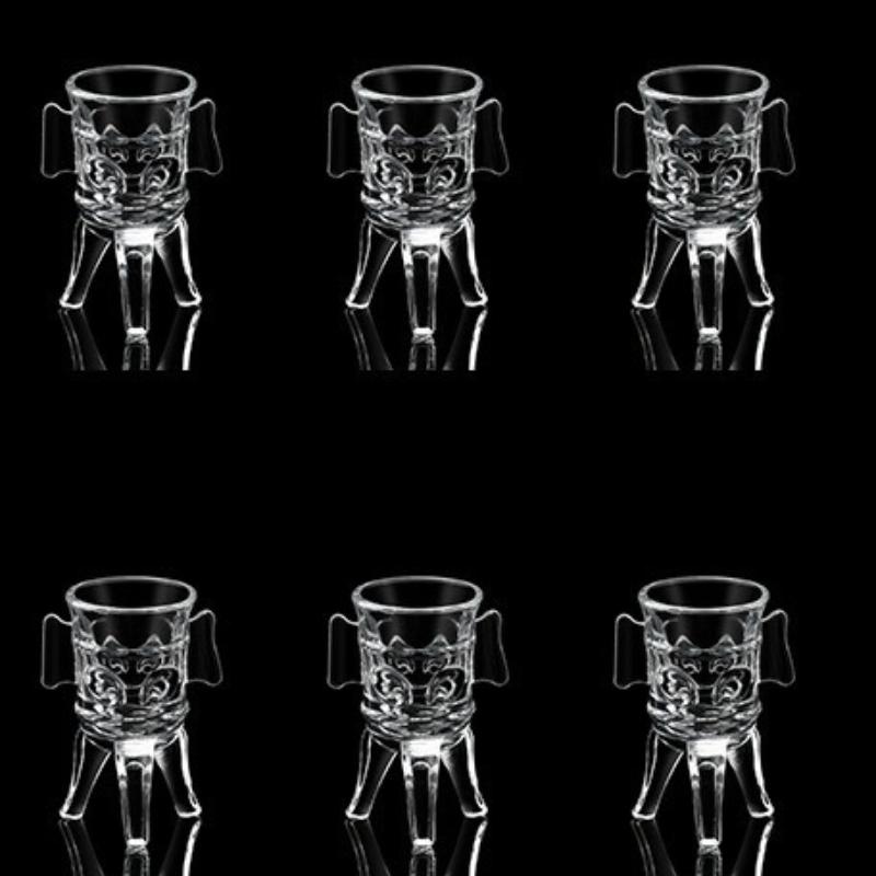 10ml-100ml Duke Pot Antique Imperial Glass Small Cup Household Creative 3- Foot Cup Chinese Korean Style Cup Tiny Wine Cup Set