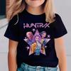 Summer Girls Casual T Shirts Fashion Printed Children's Short Sleeve Tops Kids Breathable Comfy Outdoor Tee Black Pink White