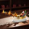 Santa Sleigh with Reindeer LED Lighted, Christmas Village Accessories, Collectible Decoration, Holiday Decor, Xmas Tabletop