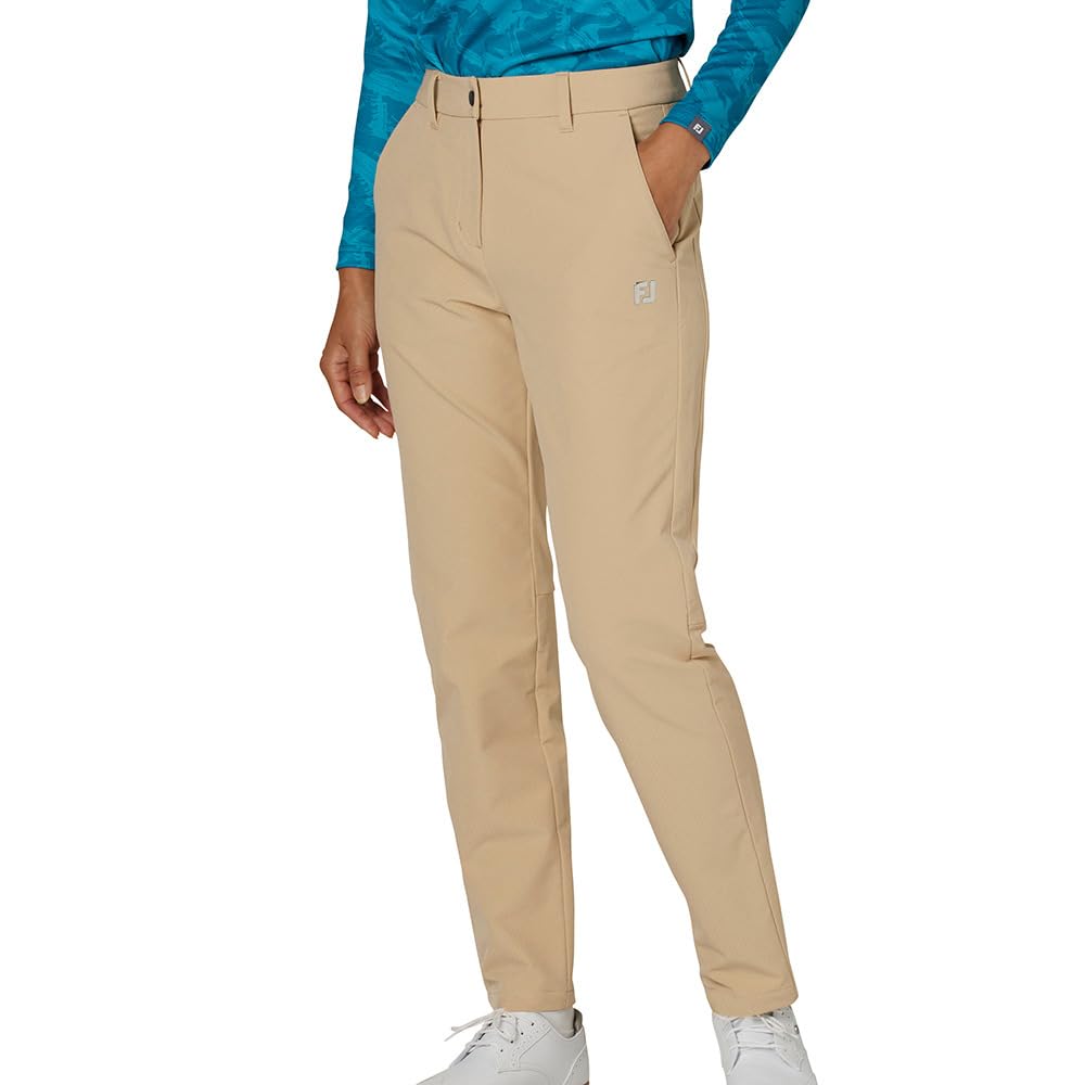 

Водоотталкивающие флисовые брюки FootJoy TWINSOF с подкладкой, эластичные, с полоской в стиле регаты, бежевые, женские, размер XL (FJW-F24-P07, 32346-XL)