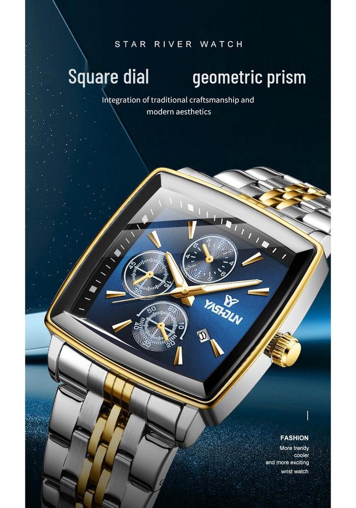 Men's Luxury Quartz Watch: Waterproof, Calendar, Luminous with Stainless Steel Band