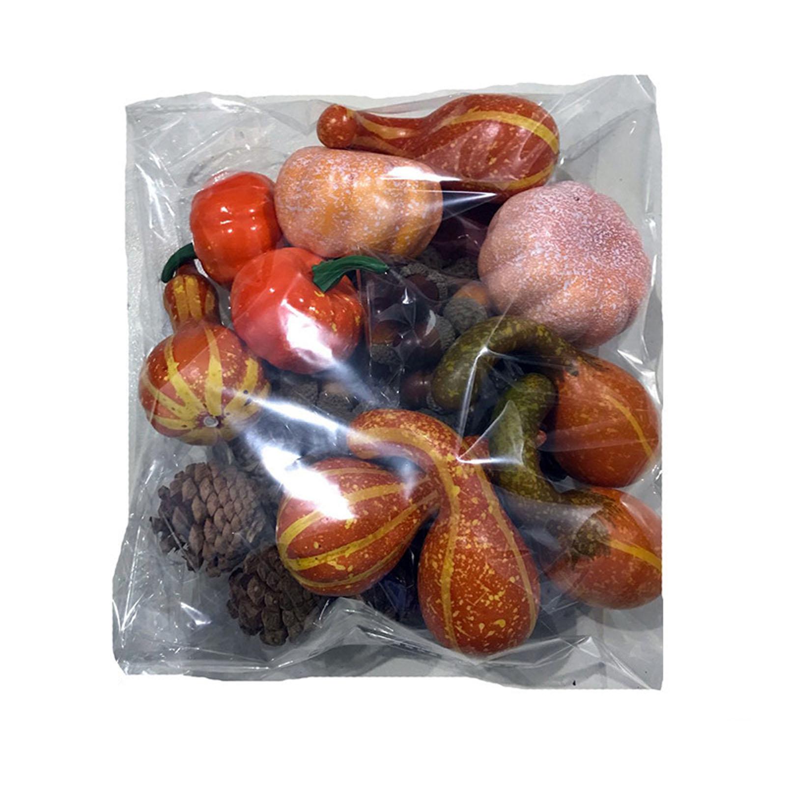 

166 шт./набор Имитация тыквы и горлянки Кленовый лист Искусственная тыква Имитация овощного венка Украшение на Хэллоуин День благодарения One Size