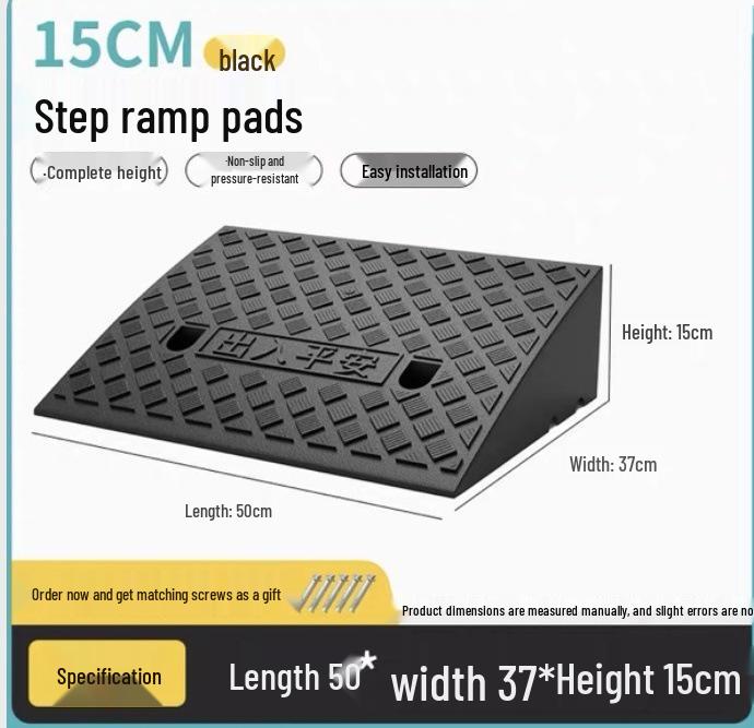 Car Sill and Roadside Plastic Uphill Triangle Speed Bump Mat