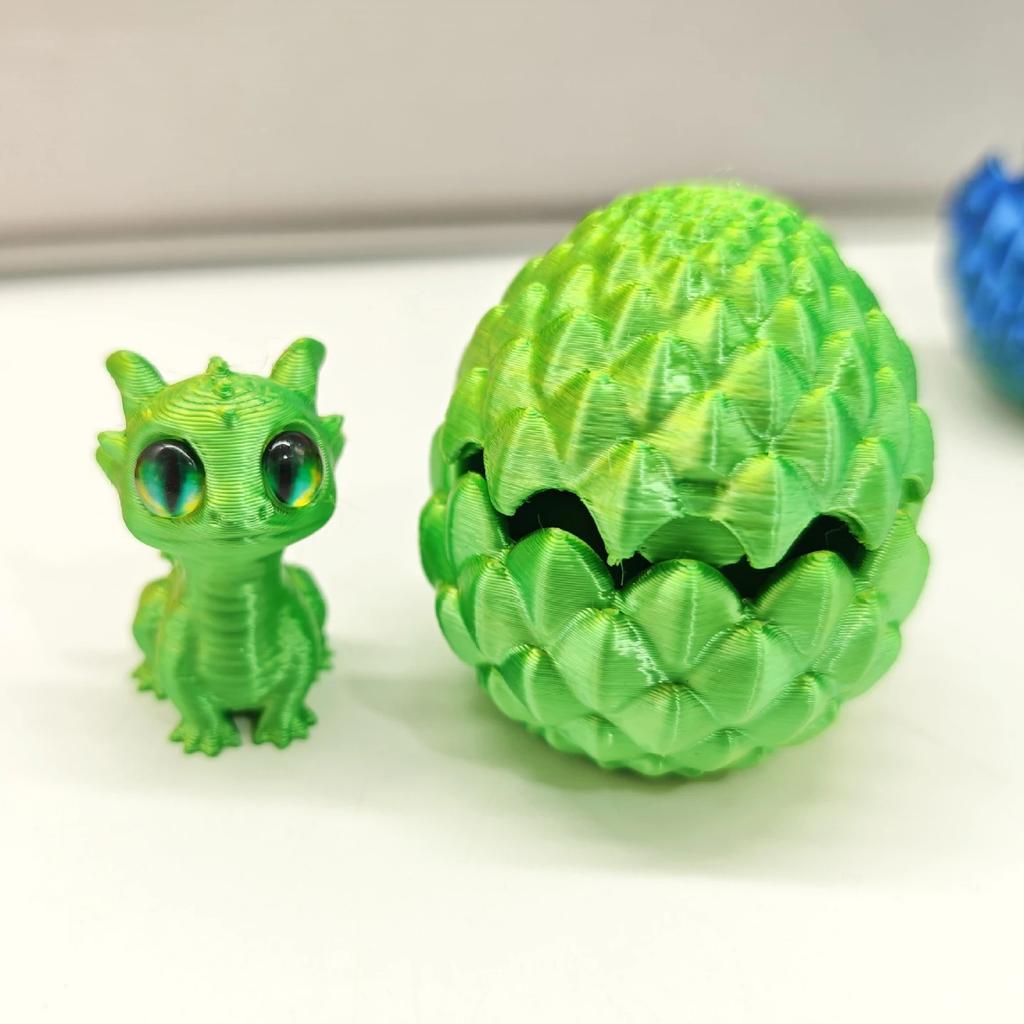3D Printed Mini Crystal Small Dragon Egg Set (Random Eyes) Gradient Color Toy Desktop Ornament Children's Gift Home Decor