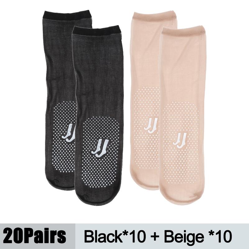10Pairs Ultrathin Women Socks Summer Transparent Anti Slip Silk Socks Casual Elastic Invisible Socks Wear Resistant Hook Socks