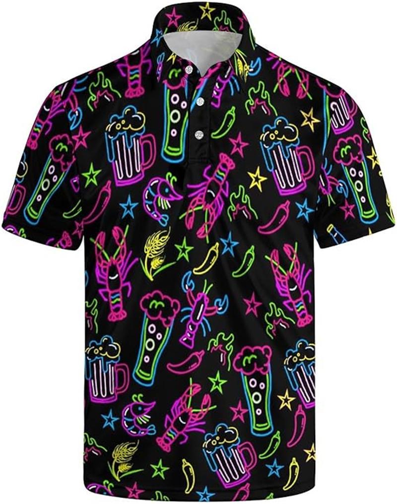 Men's Polo Shirt Beer Duck 3D Print Men's Tops Outdoor Casual Button Lapel T-Shirt Street Fashion Men's and Women's Loose Clothing