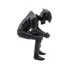 3D Printed Racing Style Seated Figurine Black Motorcyclist Art Statue  Desktop Decor