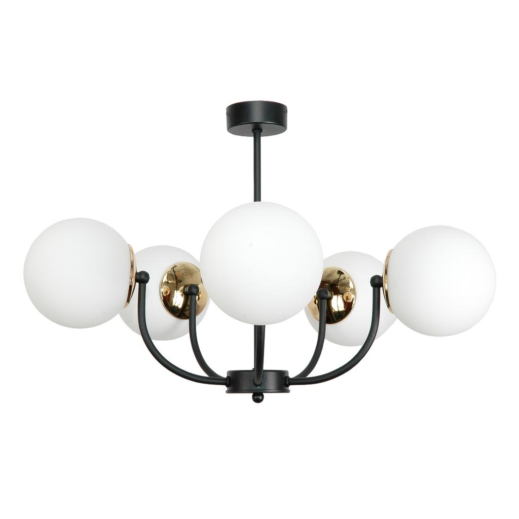 Ceiling Hanging Lamp Black Glass Shade White 15-140 Esti Lab