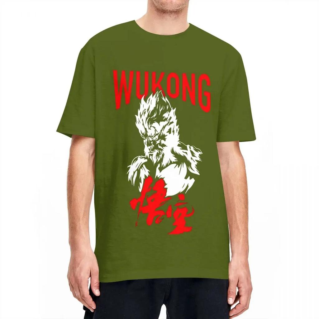 Vintage T-Shirt Black Myth Wukong Game 2024 Cotton T Shirts Trendy Cool Tee Shirt for Male Summer Y2K Basic Short Sleeve Clothes