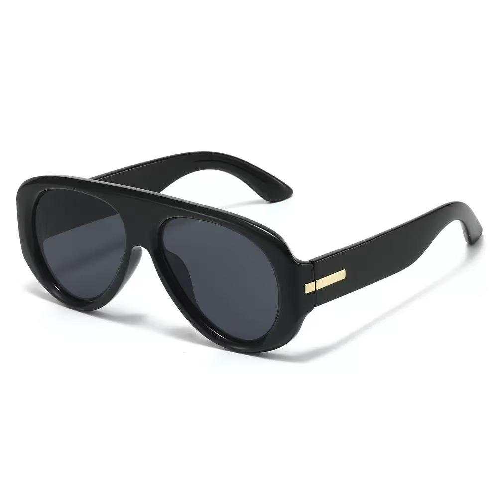 European and American retro oversized frame sunglasses female pilot style cyber punk square face thin UV-proof sunglasses