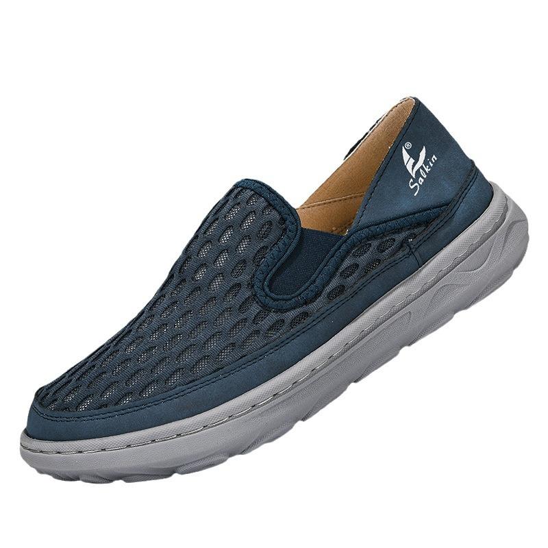 Summer Men's Breathable Casual Mesh Shoes with Soft Soles and Soft Surfaces, Slip Resistant Stitching for Shoe Making