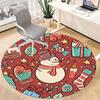 1pc Christmas Ornaments Carpet for Office Non-Slip, Round Carpet, Soft & Comfortable, Carpet for Office, Lightweight Round Floor Mat