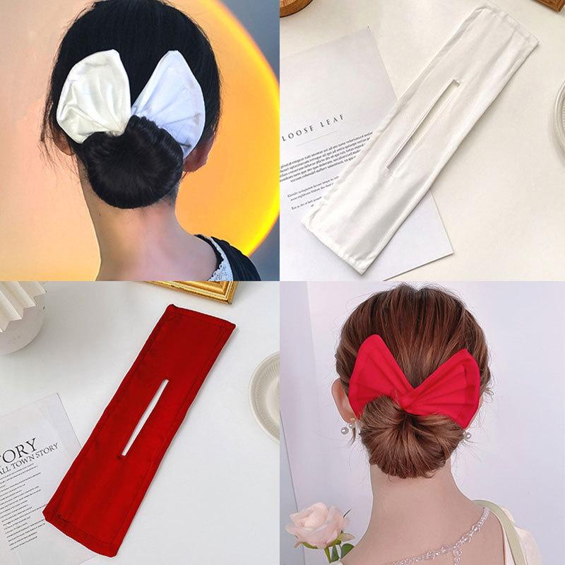 New Fashion Elegant Maker Hair Bands Women Summer Knotted Wire Headband Print Magic Roll Rings Ponytail French Twist Hairstyle Former Maker