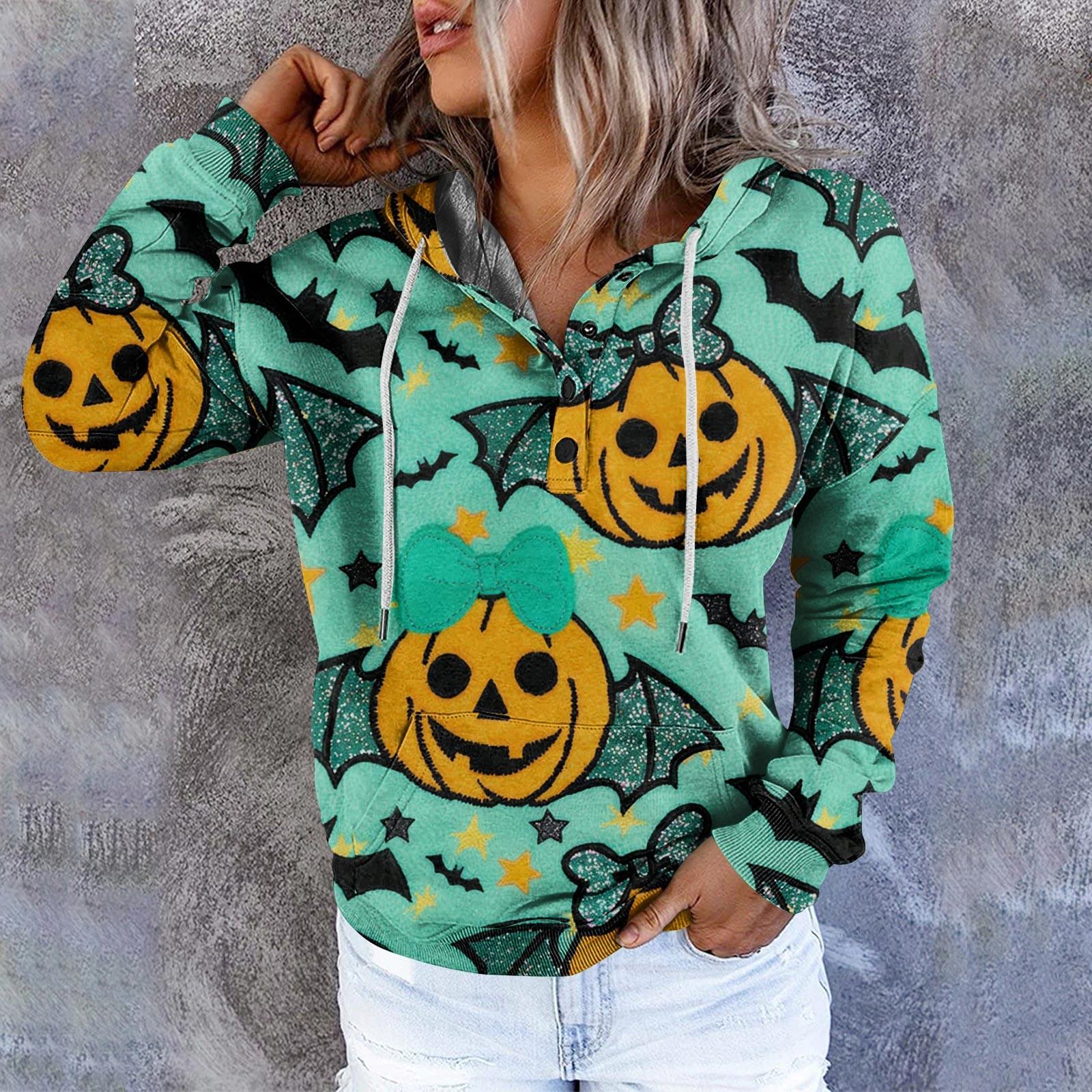 Женские повседневные модные пуловеры с длинными рукавами и принтом толстовки с капюшоном XXXL зелёный 1929₽