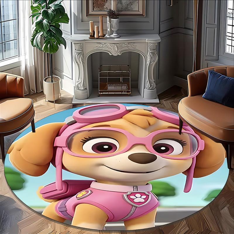 1pc Paw23 Carpet, Round Rug, Comfortable, Suitable for Entryways, Living Rooms, Office, And Bedrooms, Christmas Decoration