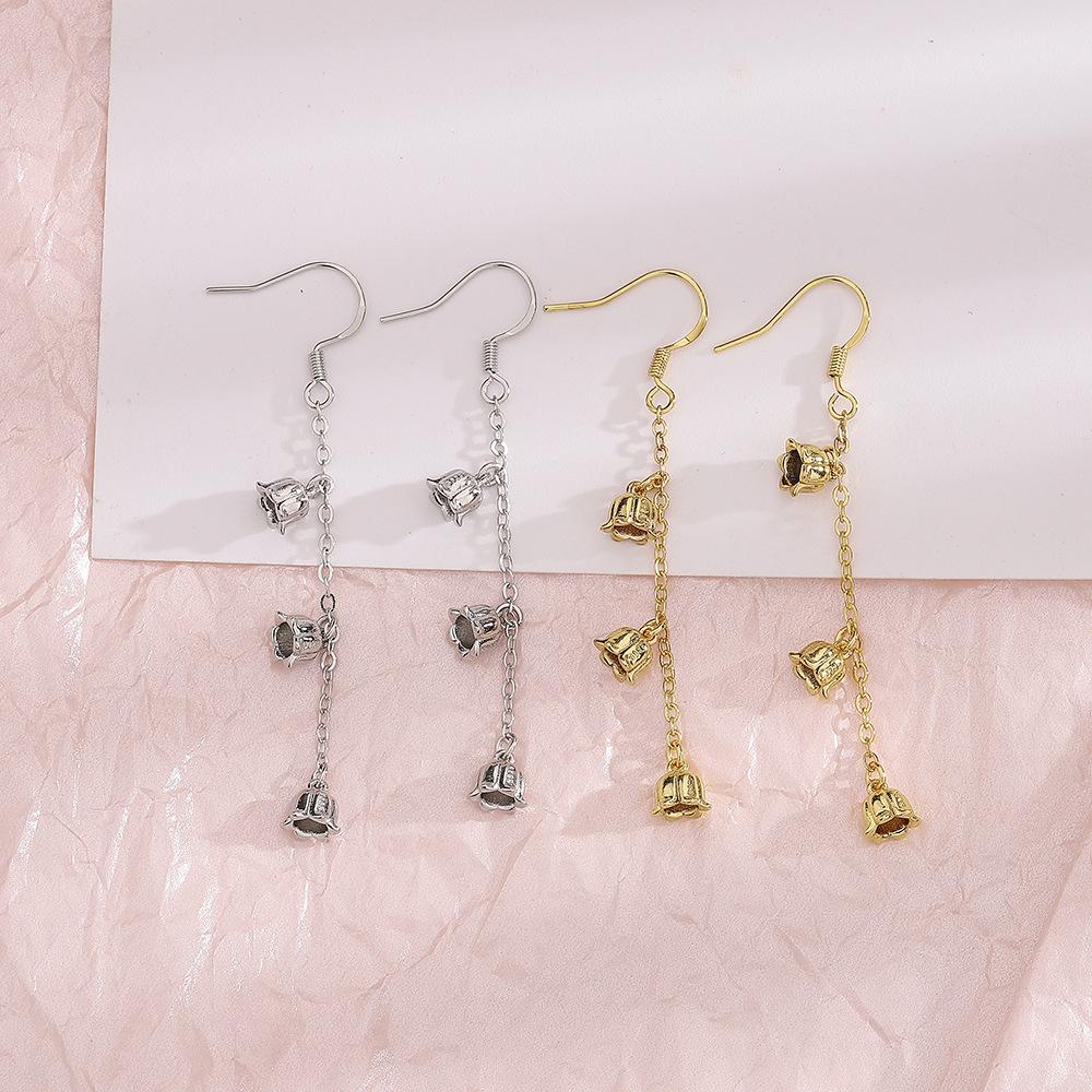 Long Lily Of The Valley Earrings Mori Sweet Flower Ear Hook Retro Court Style Tulip Fringed Earrings Female