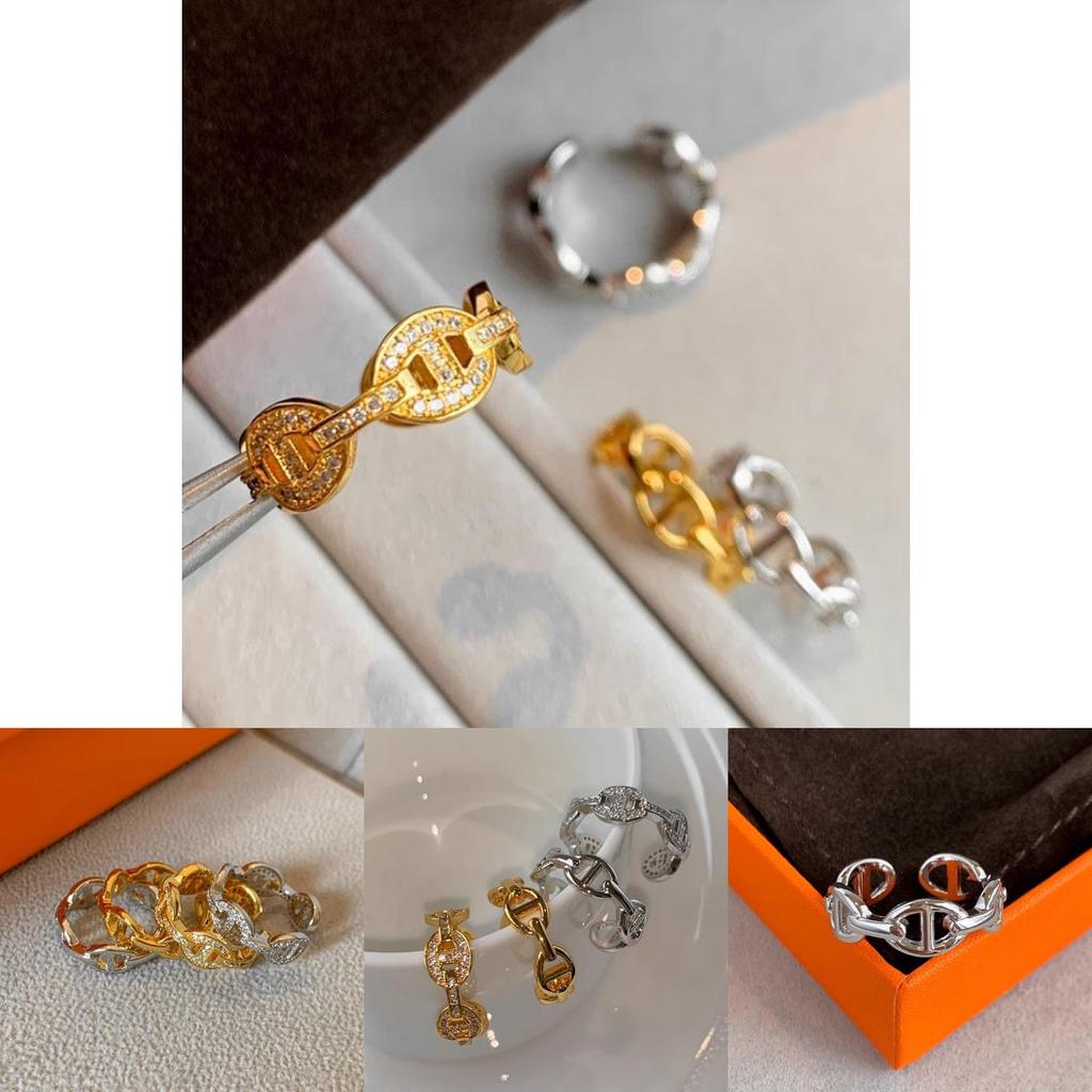 Modischer Verstellbarer Kupferring mit Luxuriösen Strasssteinen für Damen