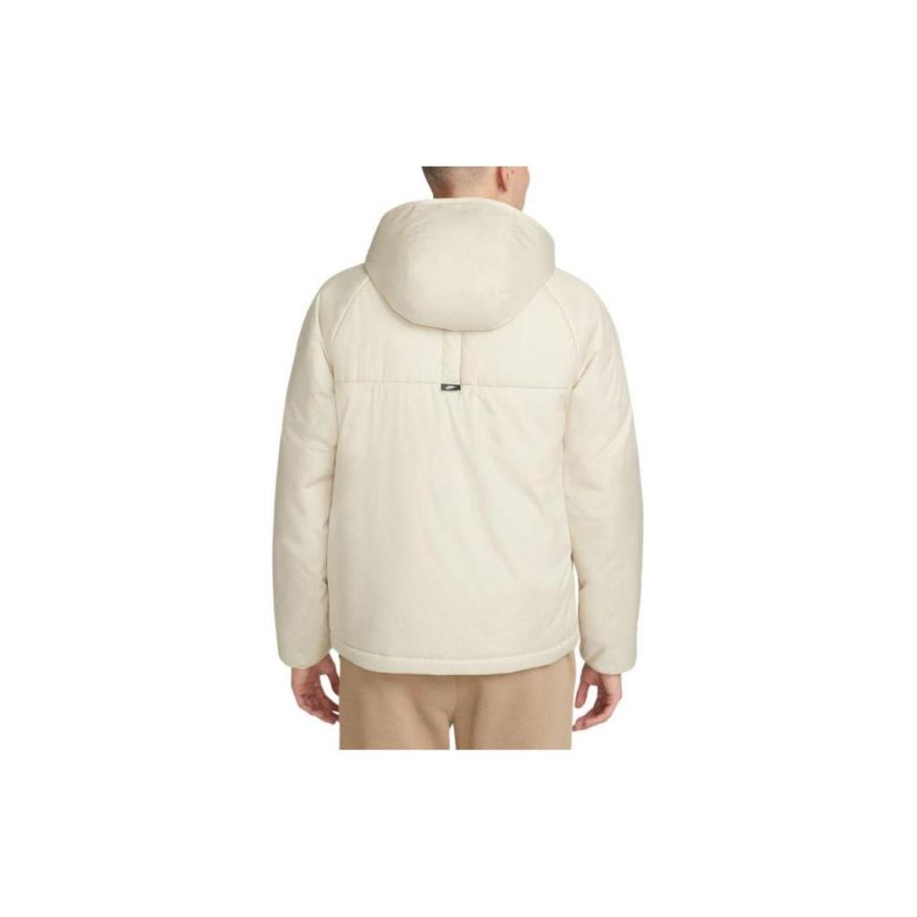 Nike Solid Color Zip-Up Hooded Long Sleeve Jacket Men Jackets Beige DD6857-206