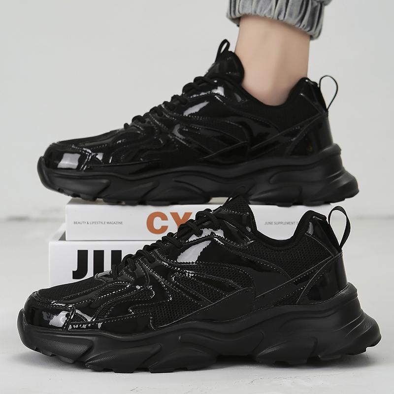 Men Gold Sports Shoes Sneakers Students Hip-hop Black Shoes High Top Basketball Shoes Plus Size