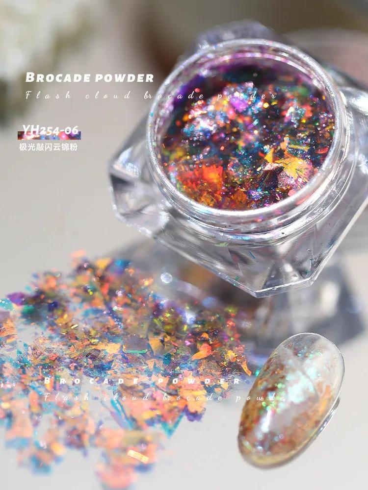 1box Nail Art Glitter Stars Aurora Opal Sequins Nail Rhinestones Gradient Polarized Watercolor Magic Nail Decoration Kit