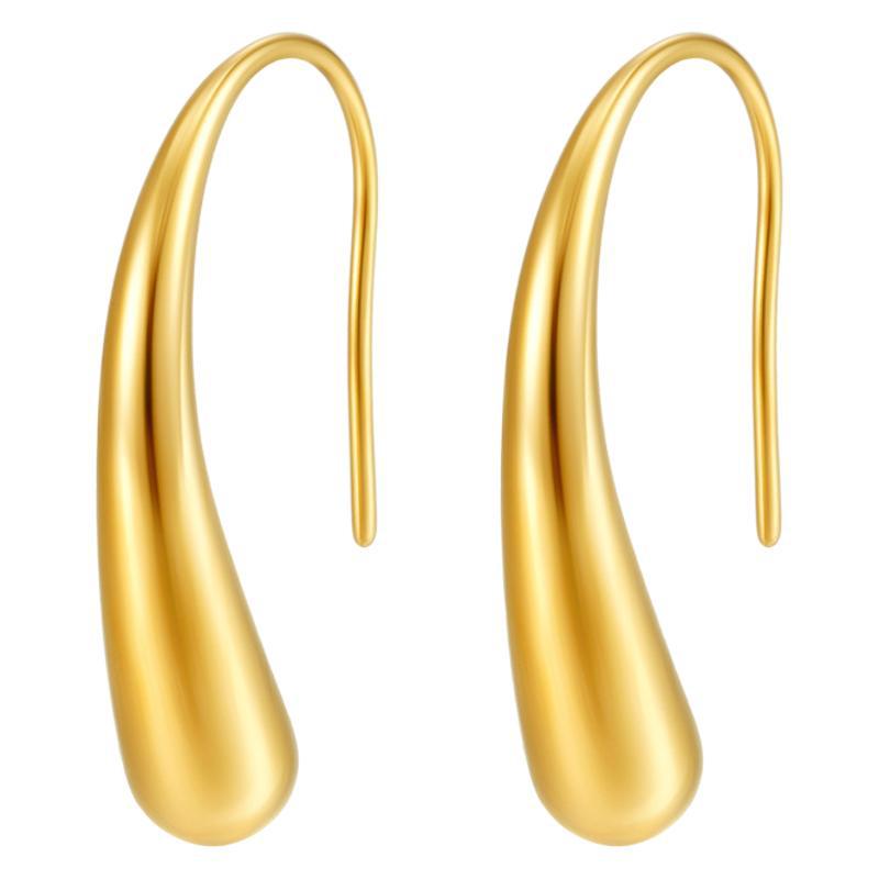 Novos brincos de gota de água de aço inoxidável Japão e Coreia Moda Simples Nicho Brincos de gancho de orelha Brincos