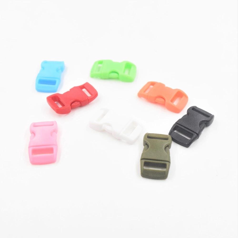 10Pcs DIY 10mm Dog Collar 3/8" Parachute Webbing Strap Paracord Outdoor Camp Side Release Buckle