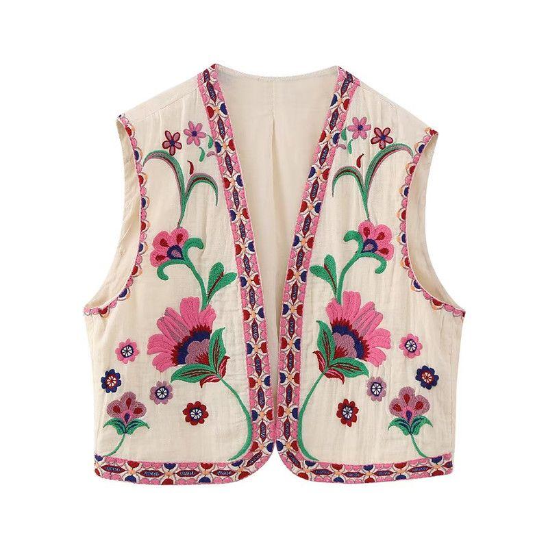 

Summer Fashion Trends Women s Cardigan Vest Embroidery Pink M