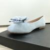 Ballerine da donna Scarpe da barca Azzurro Testa rotonda Fiocco Taglia 33-43 Scarpe basse per donna Pelle di velluto Alta qualità Scarpe estive