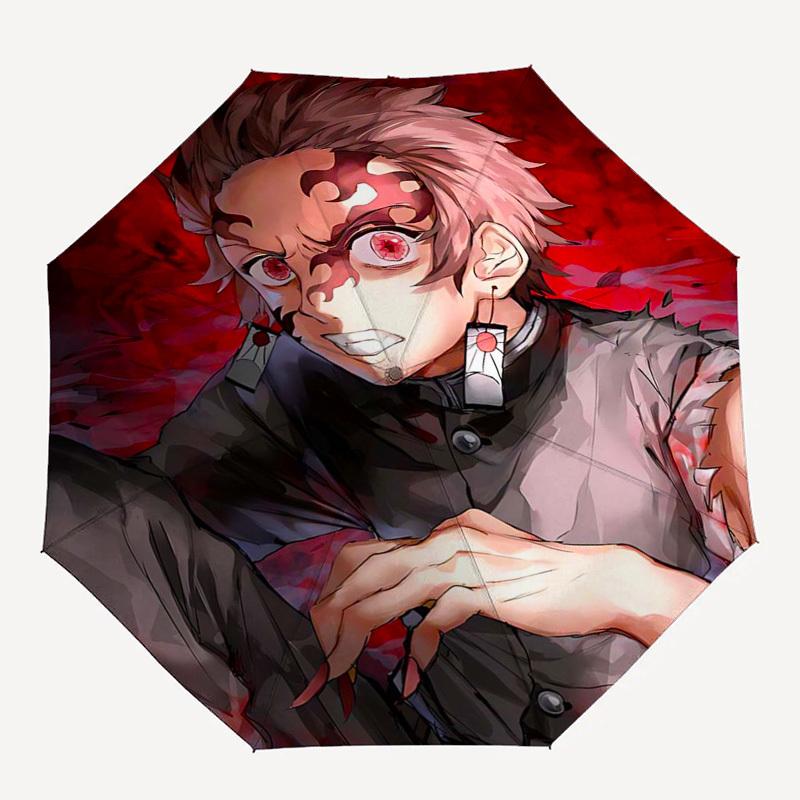 1pc Anime Character Umbrella: Automatic Opening & Closing, Portable 3-Fold Design with Iron Frame, Outdoor, Gift for Fans, Travelers, Daily Use.Q104