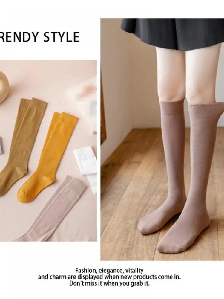 Bavlna byla tenká plastová JK Girl OverTthe Knee College Stylové punčochy