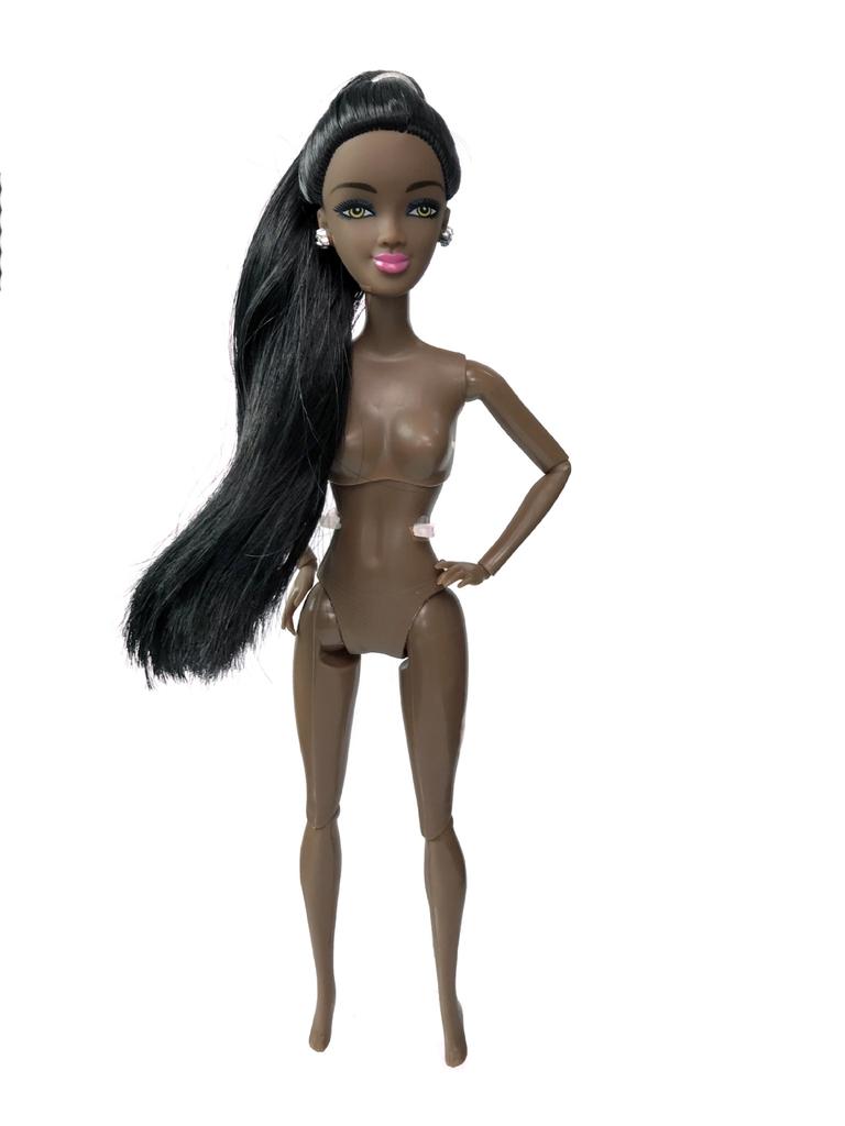 30cm Height Black Dolls Multi-jointed Black Skin African Dolls with Black Hair for Girls Diy Dress Up Toys