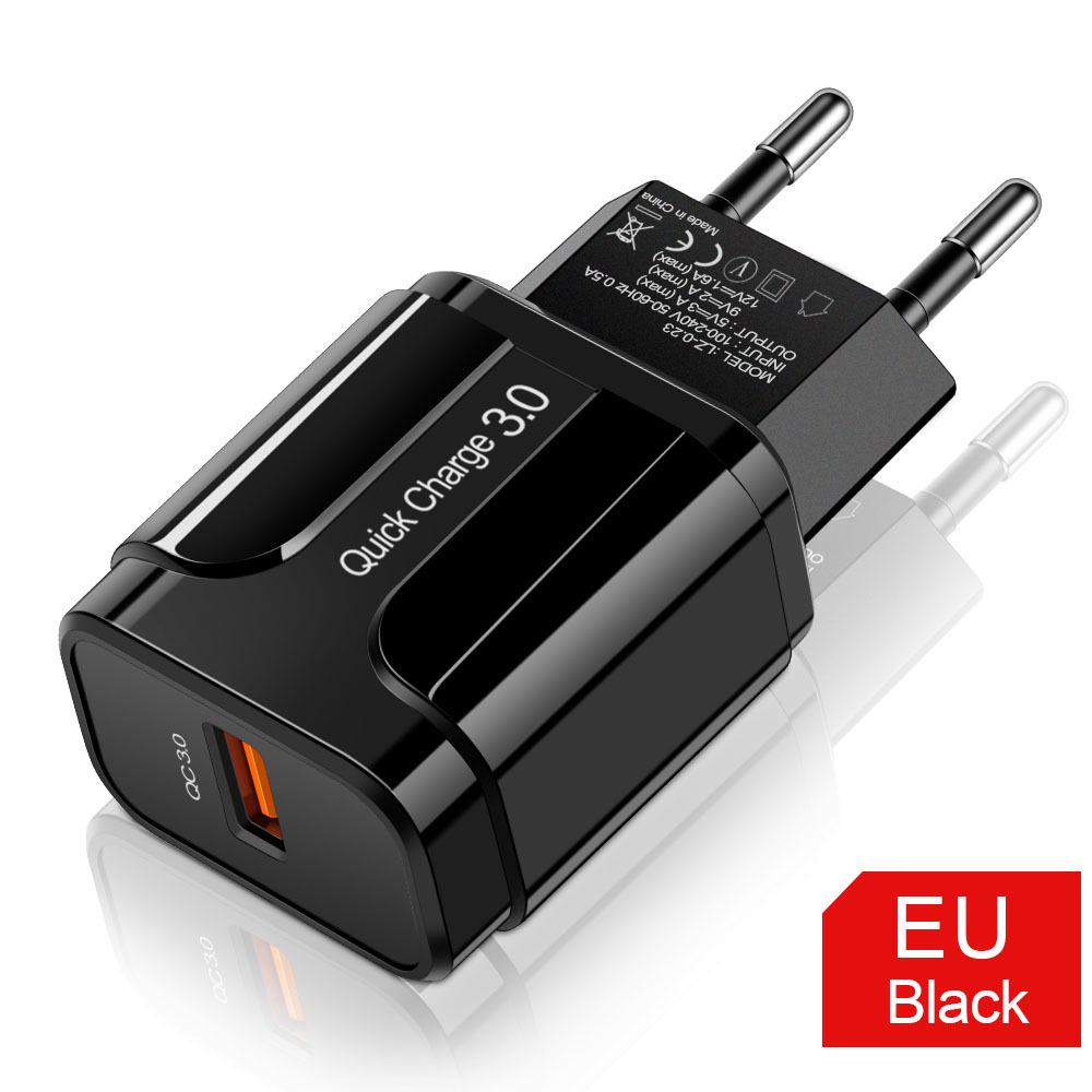 Universal Fast USB Mobile Phone Charger with EU/US Plug Adapter