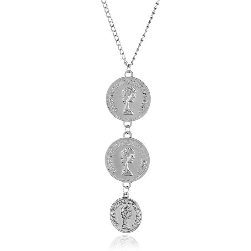 Round Coin Pendant Necklace With Alloy And Electroplated Finish For Use Everyday