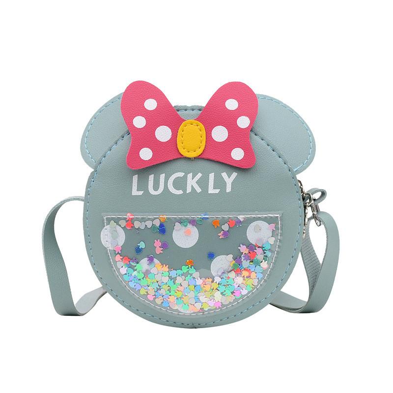 

Knot Butterfly Letter Playful Mini Pattern Kids Shoulder Bag Girls Use Daily синий