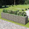 Rectangular Gabion Planter VIDAXL - Galvanized Steel - 450x90x100 Cm - Silver