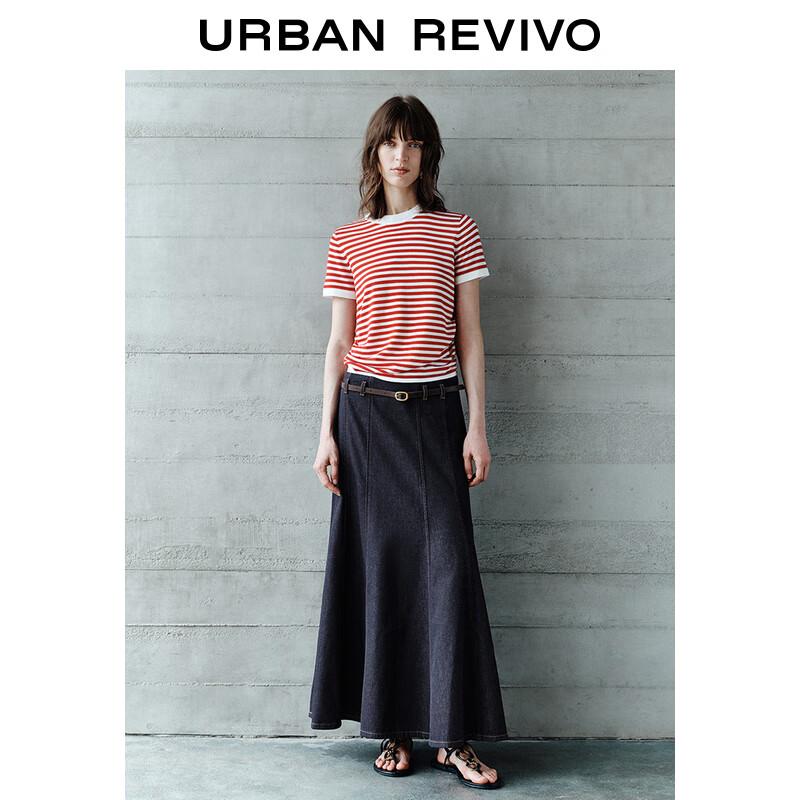 Women's Contrast Stripe Short Sleeve Knit Top