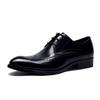 Spring and Summer British Bullock Youth Leather Shoes Men's Carved Feet Lace-up Business Leisure