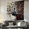 Peacock Wall Tapestry Aesthetic Wall Hanging Printed Fabric Blanket Decorative Tapestries for Bedroom Living Room Home Decor