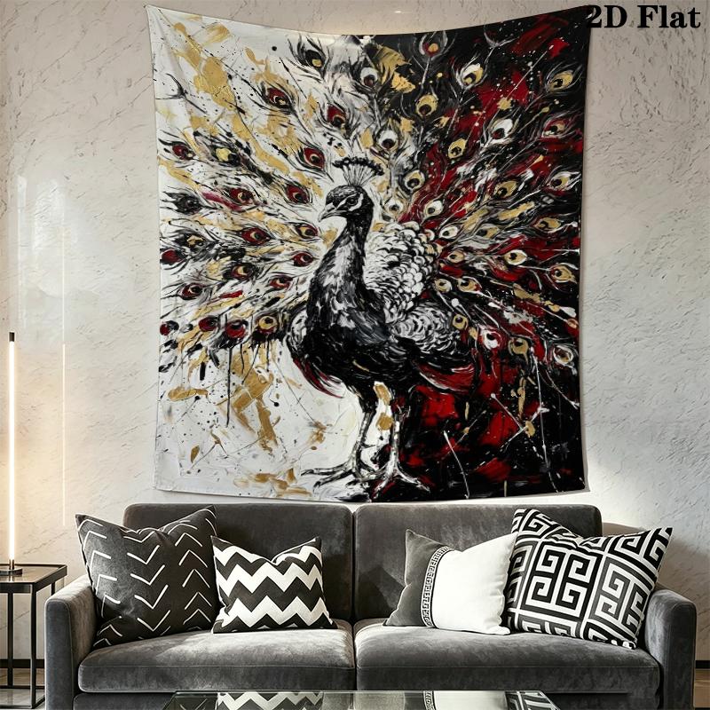 Peacock Wall Tapestry Aesthetic Wall Hanging Printed Fabric Blanket Decorative Tapestries for Bedroom Living Room Home Decor