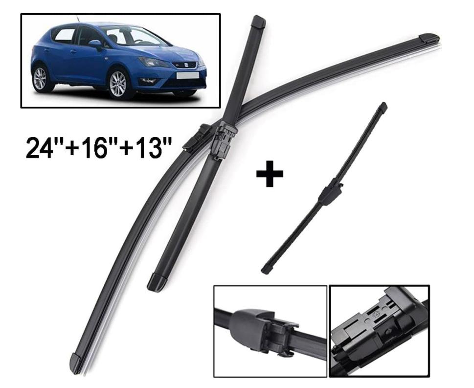 

Для Ibiza Coupe 6J Хэтчбек 2012-2017 24 + 16 + 13 Передние и задние дворники Дворники 2012-2017Ibiza Coupe 6J 24+16+13