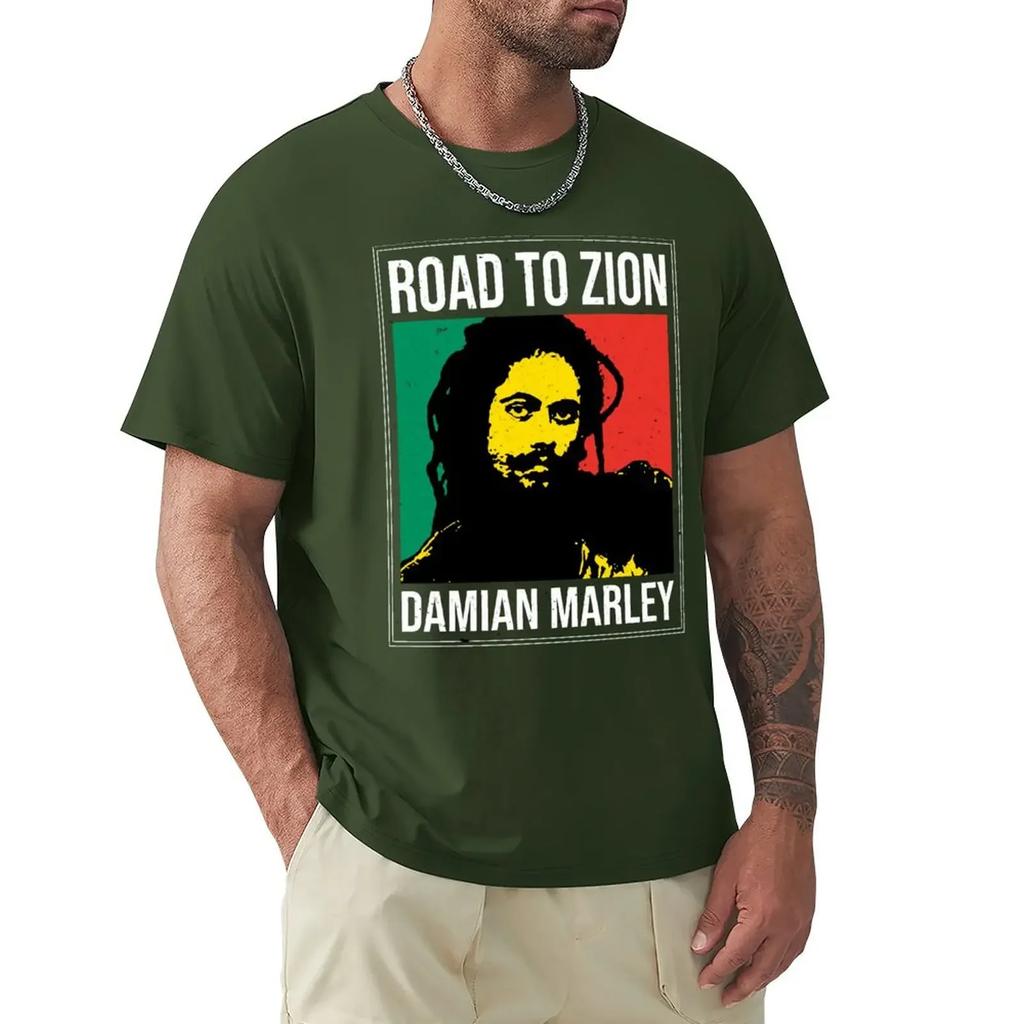 Road To Zion - Damian Marley T-Shirt Quick-drying New Edition Mens Graphic T-shirts Hip Hop