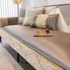 High-End Ice Silk Sofa Cushion Summer Mat Light Luxury High-End Gray Summer Breathable Non-Slip Straight Row Leather Seat Cushion