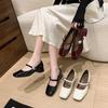 Shoe Lady 2025 Spring and Summer New Korean Version Commuter Square Head Mary Jane Women's Shoes French Gentle Thick Heel Single Shoes