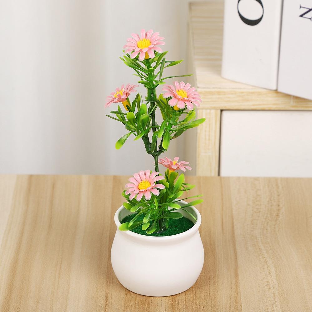 7*15cm Artificial Potted Plant Plastic Seven Star Sun Little Daisy New Simulated Tree Ornaments