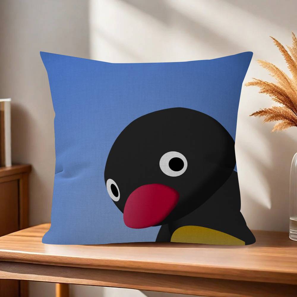 Pingu Cartoon Cute Pillow Gift Home Office Decoration Bedroom Sofa Car Cushion Cover case x