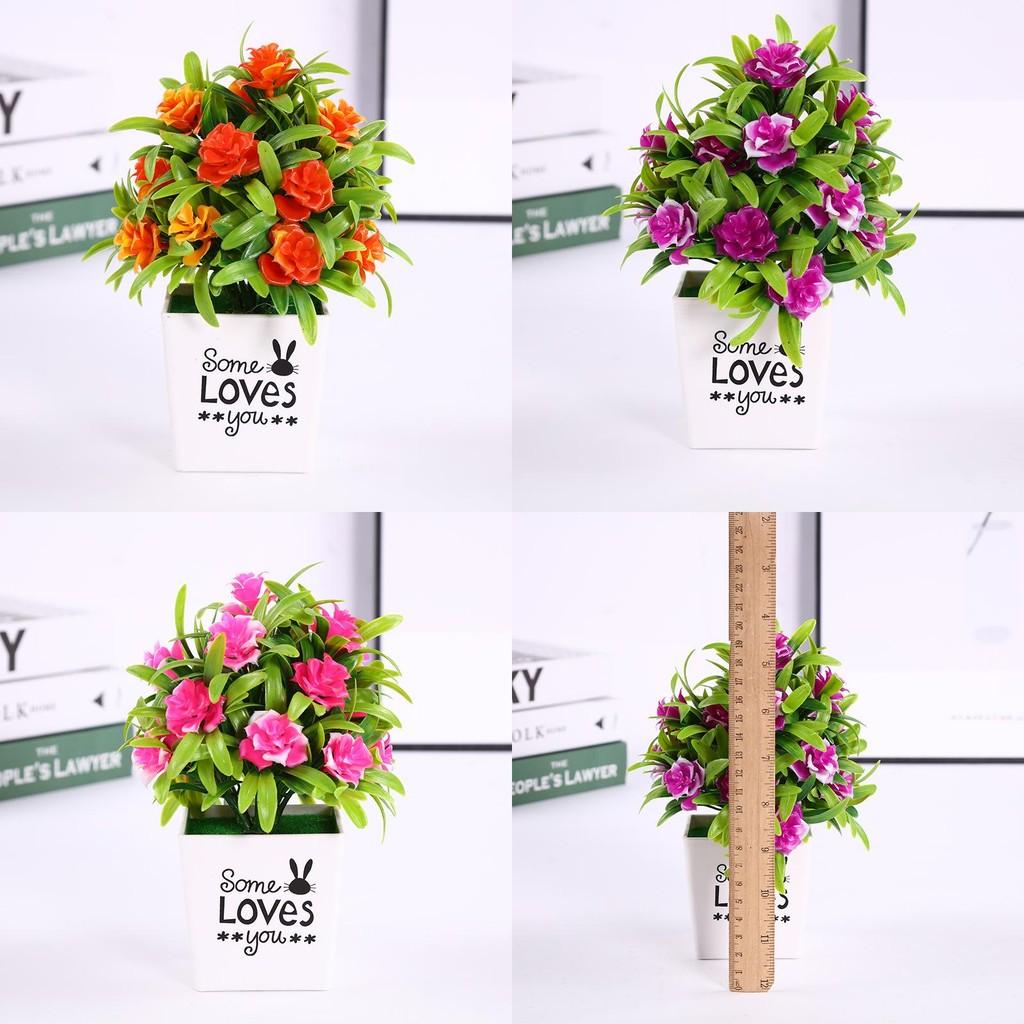 Artificial Rose Flower Letter Flower Pot Potted Plant For Living Office Room