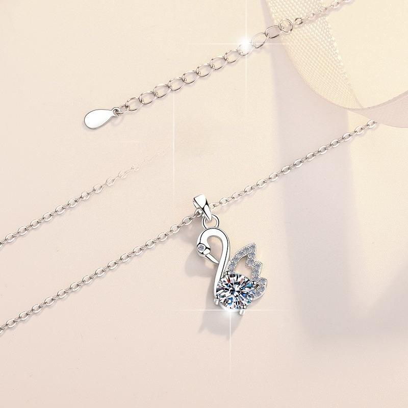 925 Silver Cute Pendant Necklace for Women Elegant Wedding Party Jewelry Gift