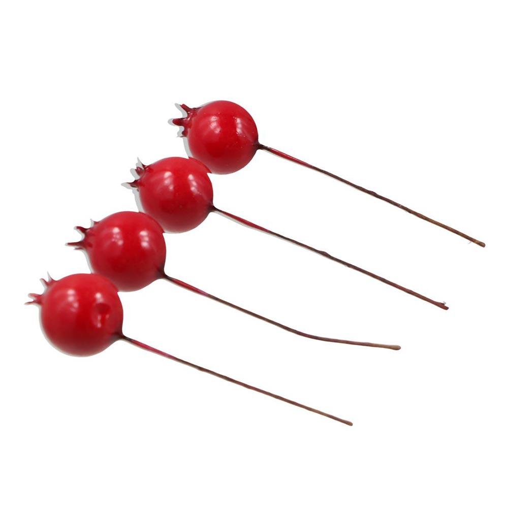 20pcs Small Christmas With Cherry Stamen Red Vegetable Artificial Fruit Wedding Decoration Fake Pomegranate Simulation Berries
